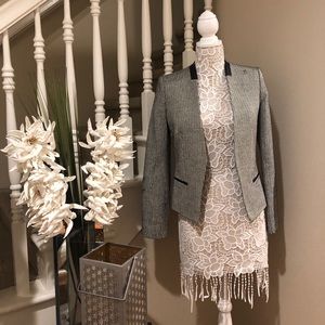 Mango houndstooth fitted suit jacket